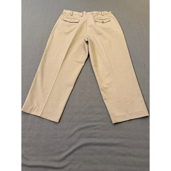 Men's Tan LL Bean Natural Fit Slacks 40x27 100% Cotton - Picture 3 of 6
